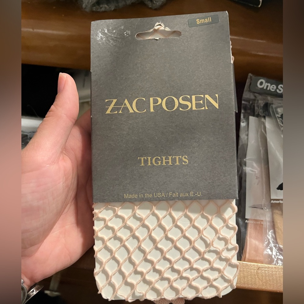 BNIB Zac Posen blush pink fishnet tights - Made in USA 🇺🇸